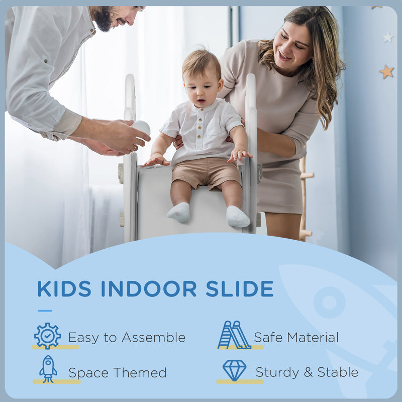 Kids Slide Indoor Freestanding Baby Slide Space Theme for Ages 1.5-3 Years - Grey