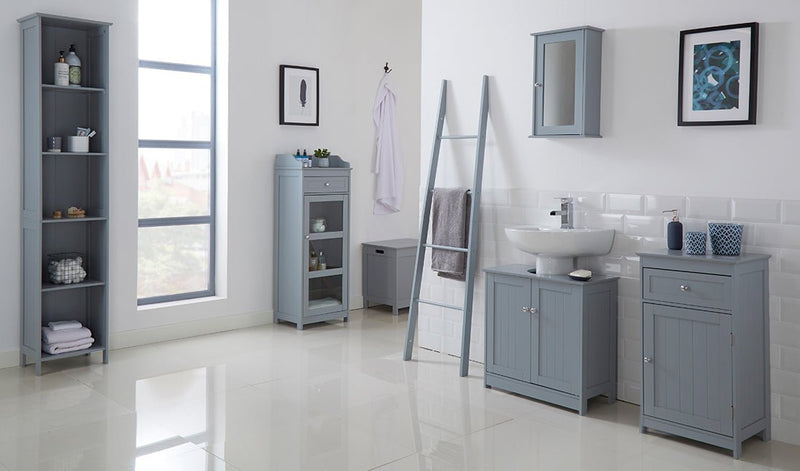 Alaska Wall Cabinet With Mirror Grey - Bedzy Limited Cheap affordable beds united kingdom england bedroom furniture