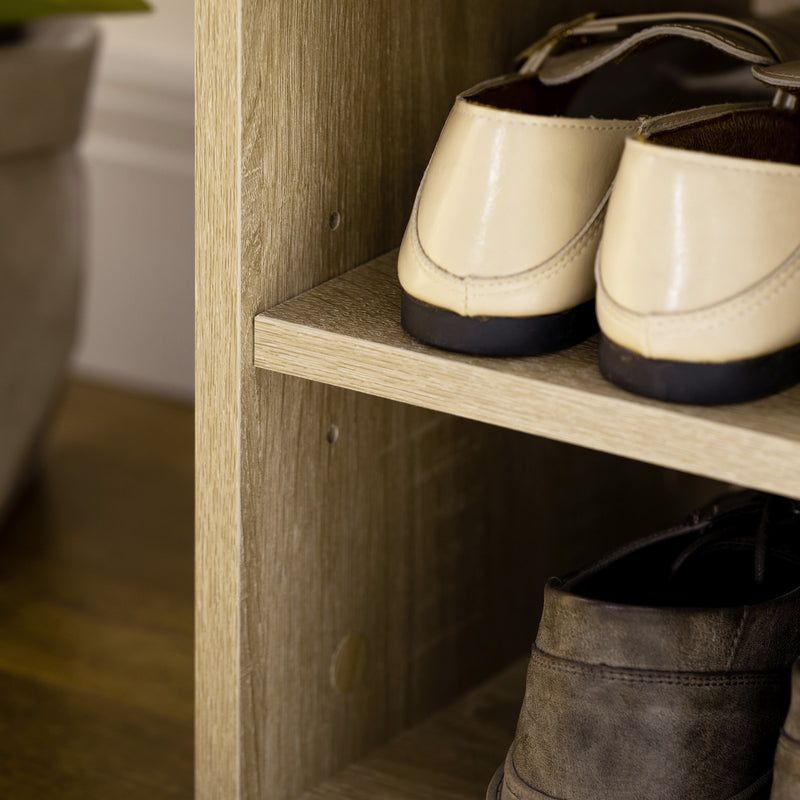 Shoes Cabinet Bench Hidden Storage Padded Seat Organiser Footwear Rack Hallway Oak Tone