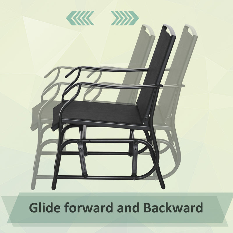 Glider Rocking Chair & Table Set 2 Single Seaters Rocker Garden Swing Chair Patio Furniture Bistro Set