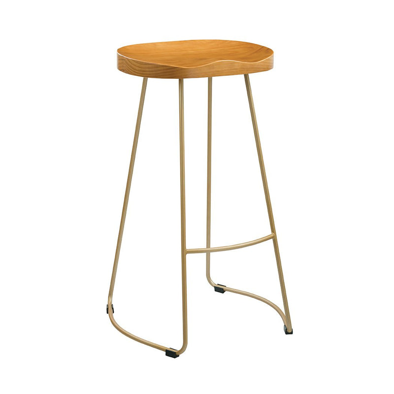 Bailey Pine Wood Seat Gold Effect Leg Bar Stool - Bedzy Limited Cheap affordable beds united kingdom england bedroom furniture