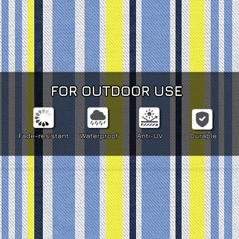 Reversible Outdoor Rug, Waterproof Plastic Straw Mat for Backyard, Deck, RV, Picnic, Beach, Camping, 121 x 182 cm