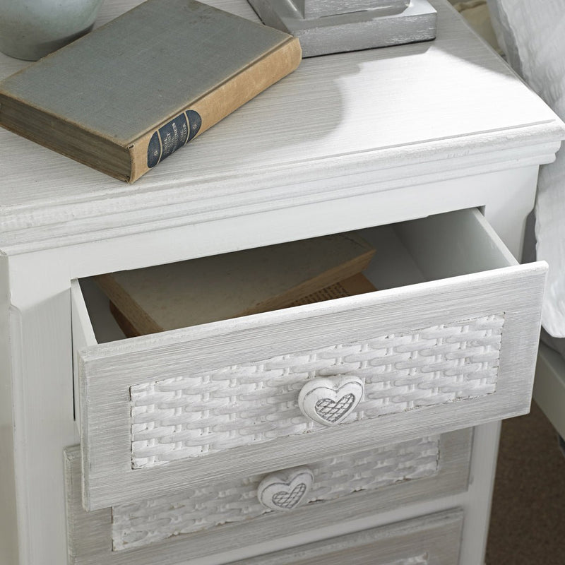 Brittany 3 Drawer Bedside White-Grey - Bedzy Limited Cheap affordable beds united kingdom england bedroom furniture