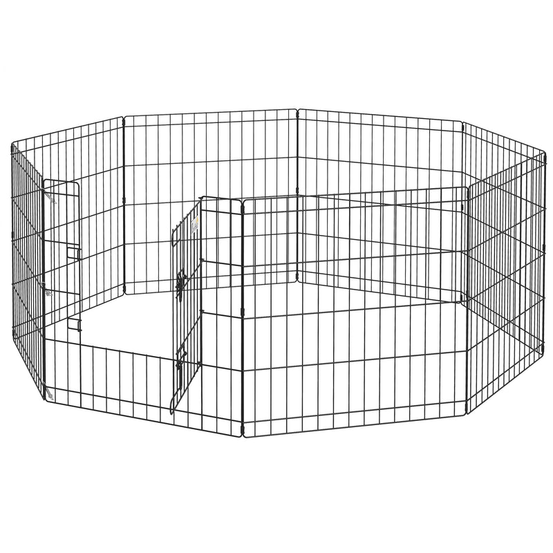 8 Panel Dog Playpen Puppy Pen Rabbits Guinea Metal Crate Pet Cage Run Indoor Outdoor, 61x61 cm