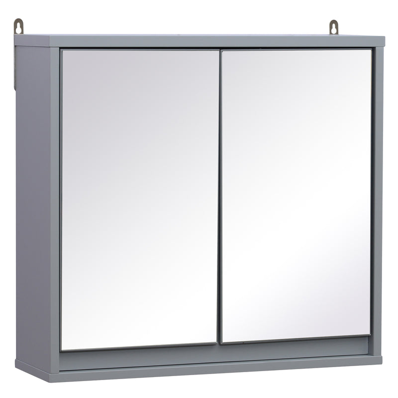 Mirror Cabinet for Bathroom Mirror Cupboard Wall Mounted Storage Shelf Bathroom Cupboard Double Door - 48L x 14.5W x 45H cm