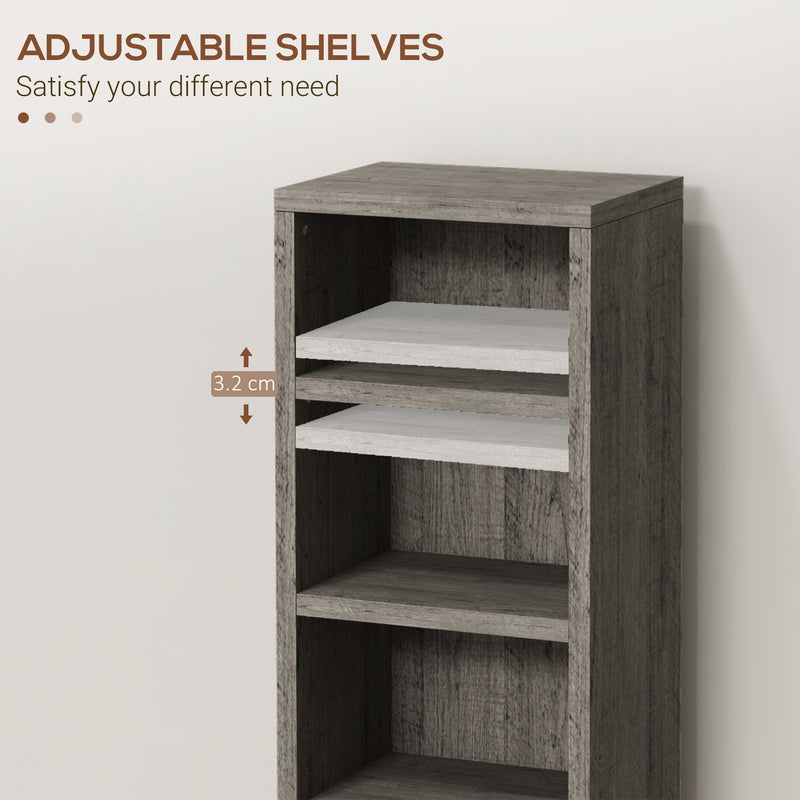 CD Media Display Shelf Unit Tower Rack with Adjustable Shelves, Set of 2