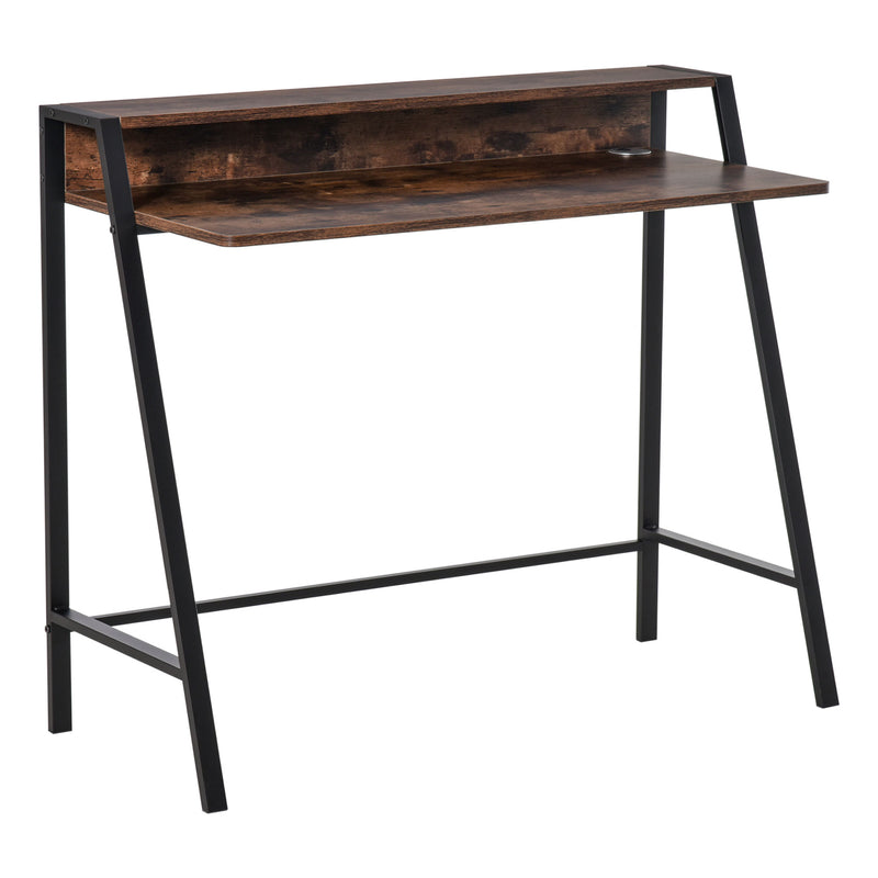 Writing Desk Computer Table Home Office PC Laptop Workstation Storage Shelf Color Rustic Brown