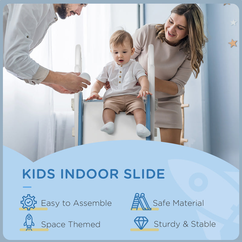 Kids Slide Indoor Freestanding Baby Slide Space Theme for 1.5-3 Years Old, Blue