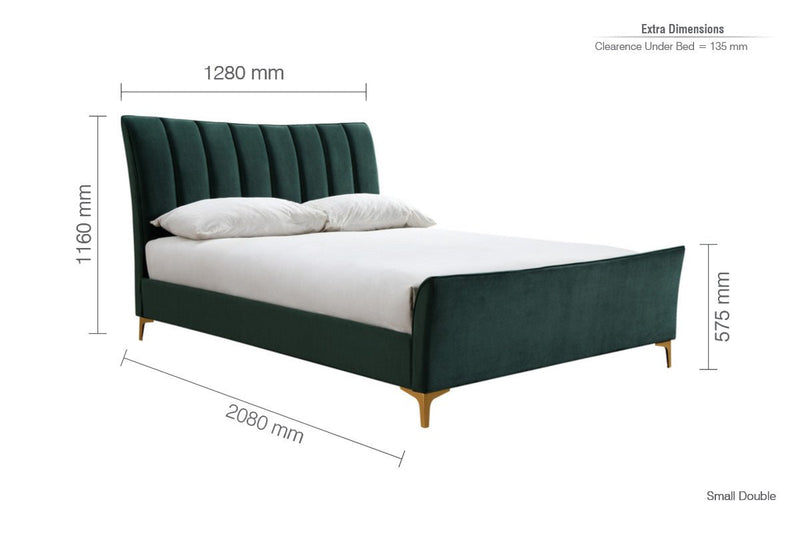 Clover Small Double Bed Green - Bedzy Limited Cheap affordable beds united kingdom england bedroom furniture