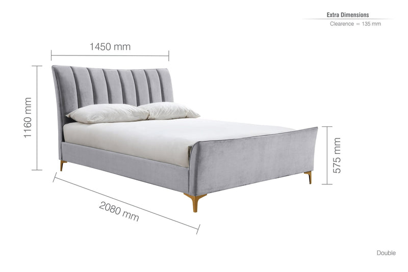 Clover Small Double Bed Grey - Bedzy Limited Cheap affordable beds united kingdom england bedroom furniture