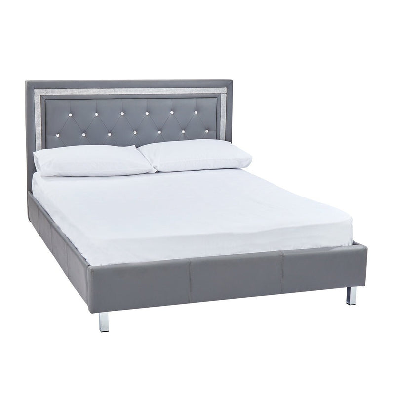 Crystalle 5.0 King Bed Grey - Bedzy Limited Cheap affordable beds united kingdom england bedroom furniture