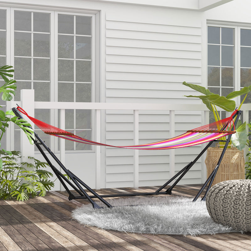 Foldable Hammock Stand, Portable Hammock with Metal Frame, 2 in 1 Hammock Net Stand, Hammock Chair Stand, Load Capacity 120kg