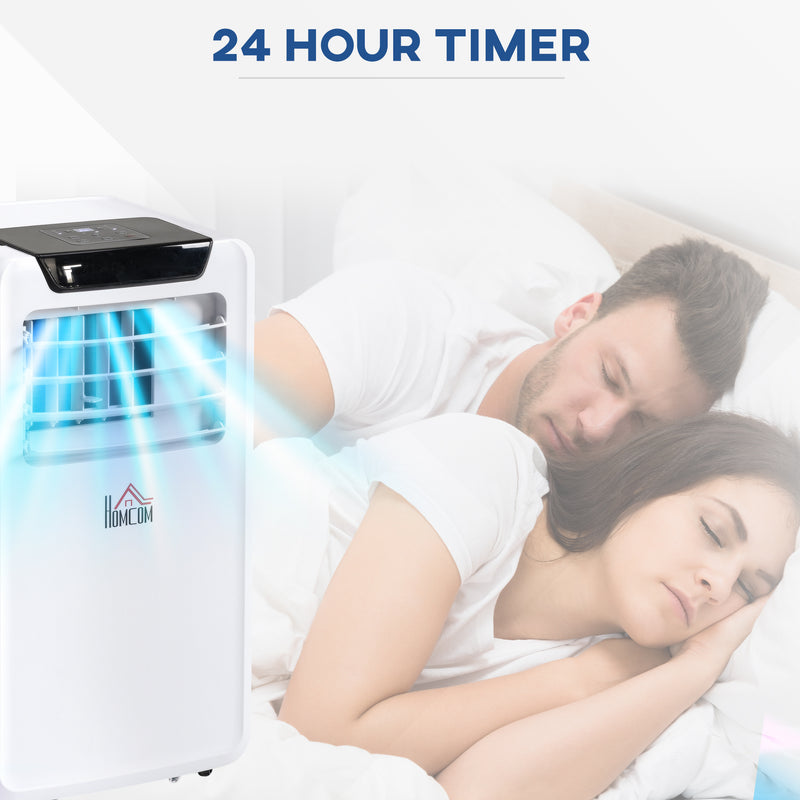 10000 BTU Mobile Portable Air Conditioner Cooling Dehumidifying Ventilating Ac Unit w/ Remote Controller, LED Display, Timer, White