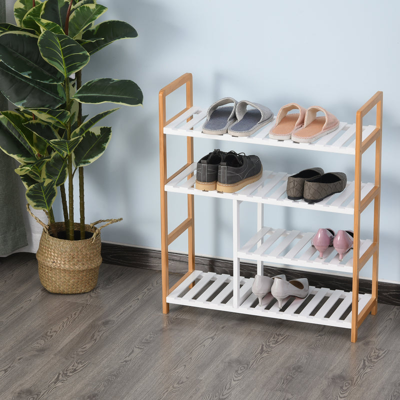 4 Tier Shoe Racks Storage Stand Shelf Organizer Wood Frame 78 x 68 x 26 cm Hallway Furniture