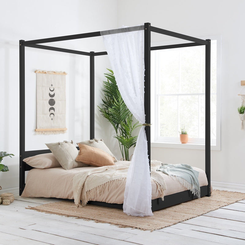 Darwin Four Poster King Bed Black - Bedzy Limited Cheap affordable beds united kingdom england bedroom furniture