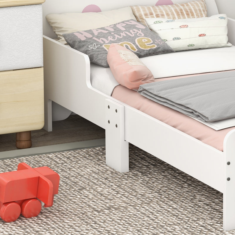 Toddler Bed Frame Rabbit Design, White