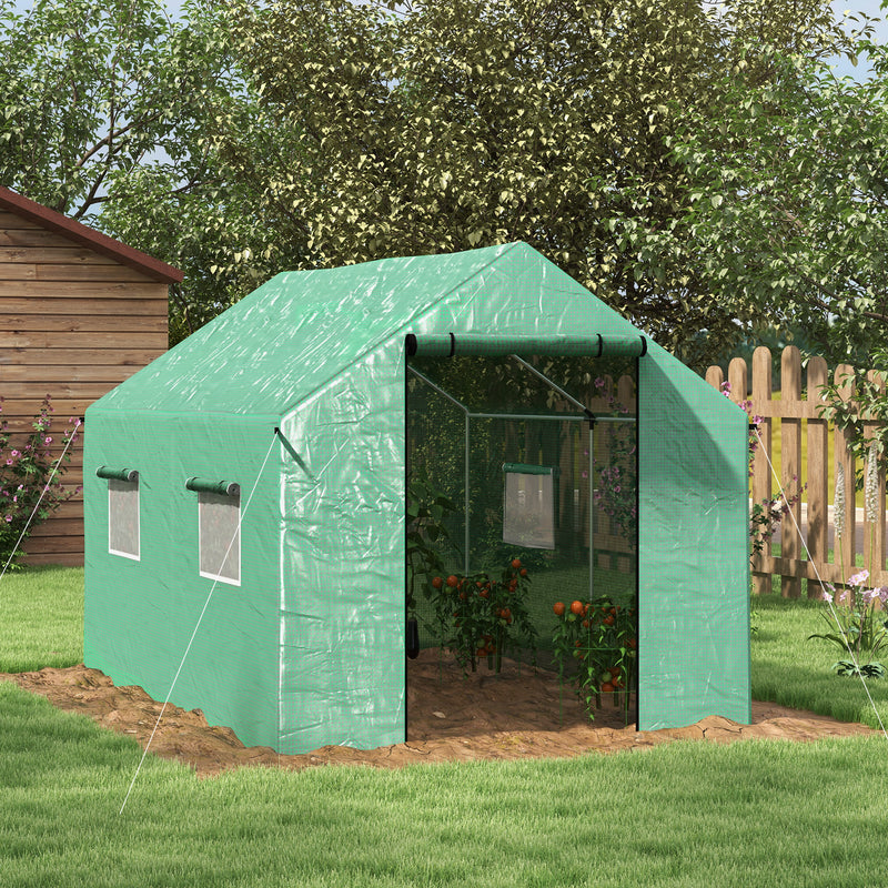 Polyethylene Walk-in Polytunnel Greenhouse, 2 x 3(m), Green