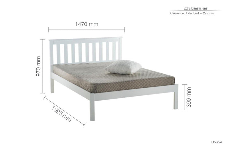 Denver Double Bed White - Bedzy Limited Cheap affordable beds united kingdom england bedroom furniture