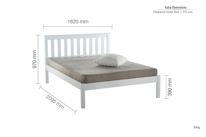 Denver King Bed White - Bedzy Limited Cheap affordable beds united kingdom england bedroom furniture