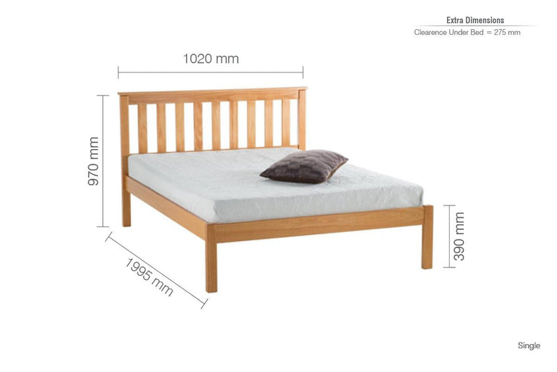 Denver Single Bed - Pine - Bedzy Limited Cheap affordable beds united kingdom england bedroom furniture