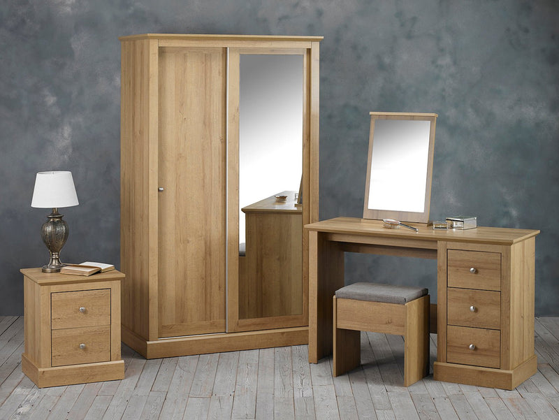 Devon 2 Door Sliding Wardrobe Oak - Bedzy Limited Cheap affordable beds united kingdom england bedroom furniture