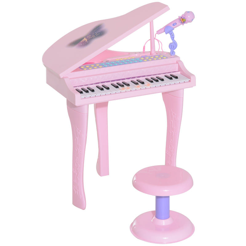 Mini Electronic Piano W/Stool-Pink