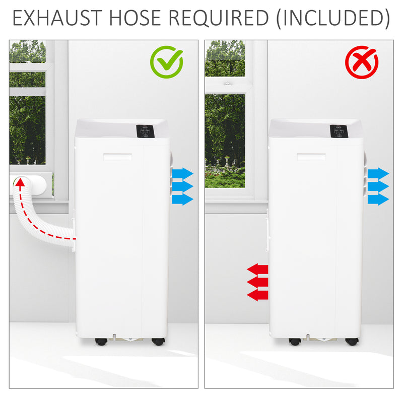 Mobile Air Conditioner White W/ Remote Control Cooling Dehumidifying Ventilating - 780W