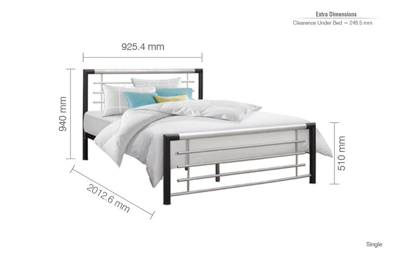 Faro Single Bed - Black & Silver - Bedzy Limited Cheap affordable beds united kingdom england bedroom furniture