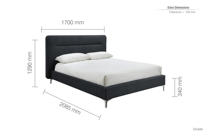 Finn Double Bed Grey - Bedzy Limited Cheap affordable beds united kingdom england bedroom furniture