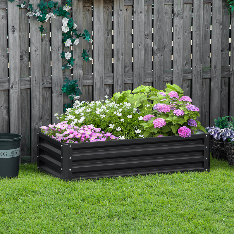 Raised Beds for Garden, Galvanized Outdoor Planters, for Herbs and Vegetables, Use for Patio, Backyard, Balcony, Grey