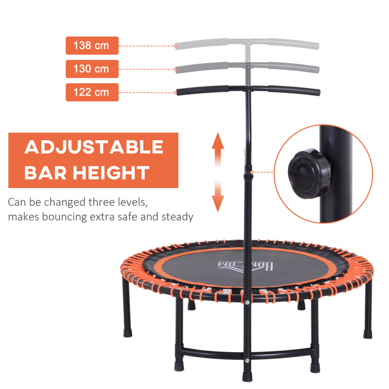 Round Mini Trampoline Exercise Bungee Rebounder Adjustable Handle Bar