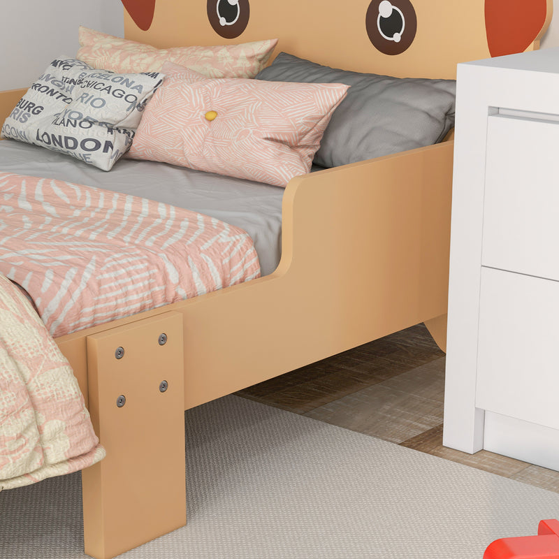 Kids Bed for 3-6 Years Old, Puppy-Themed Design, 143 x 74 x 58 cm, Yellow
