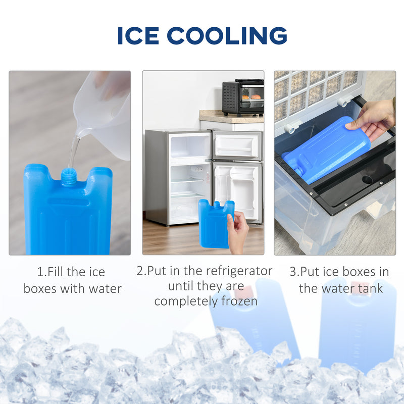 32" Mobile Air Cooler, Evaporative Anion Ice Cooling Fan Water Conditioner Humidifier Unit w/3 Modes, Remote Controller, Timer for Home Bedroom