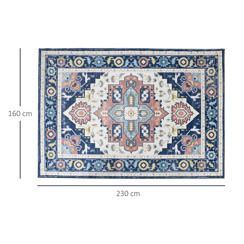 Vintage Persian Rugs, Boho Bohemian Area Rugs Large Carpet for Living Room, Bedroom, Dining Room, 160x230 cm, Blue