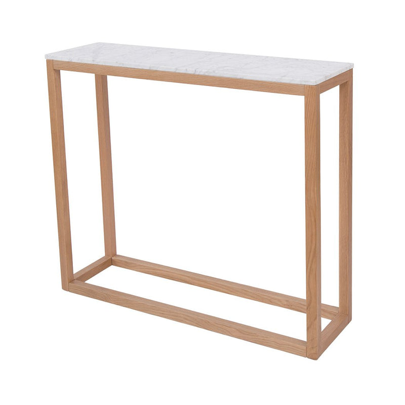 Harlow Console Table Oak-White Marble Top - Bedzy Limited Cheap affordable beds united kingdom england bedroom furniture