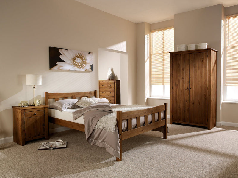 Havana 4.6 Double Bed Pine - Bedzy Limited Cheap affordable beds united kingdom england bedroom furniture