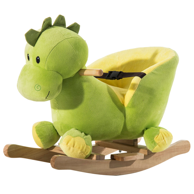 Kids Rocking Horse Plush Ride On Dinosaur Seat w/Seat Safety Belt, 32 Songs, Ride on Horses Toys 18 Months Up