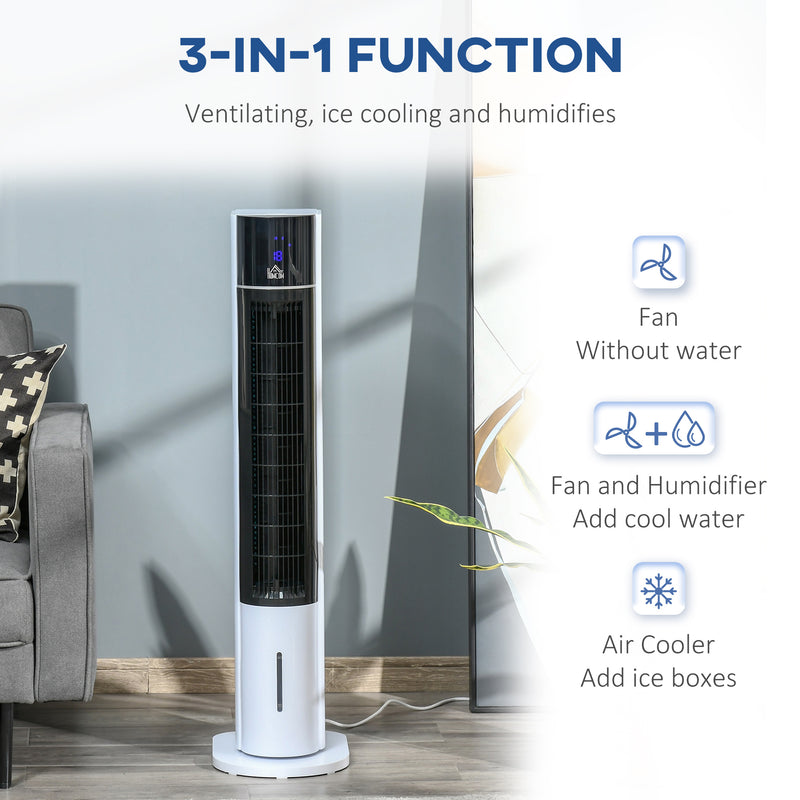 41" Bladeless Air Cooler, Evaporative Ice Cooling Tower Fan Water Conditioner Humidifier Unit w/ 3 Modes, Remote Controller, Timer