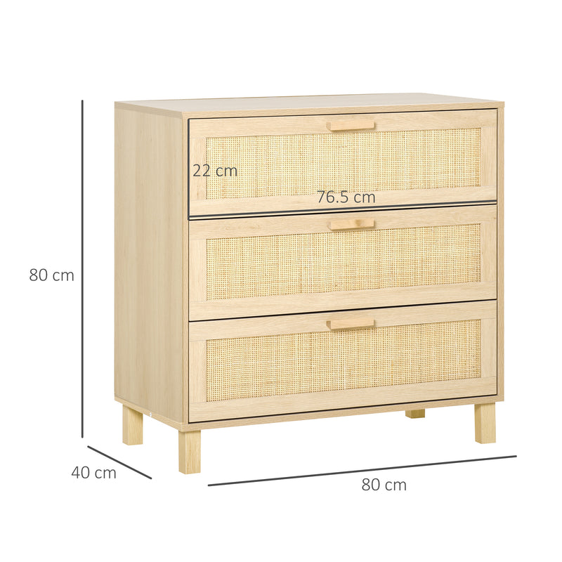 3 Drawer Storage Unit Cupboard Wooden Freestanding Storage Cabinets