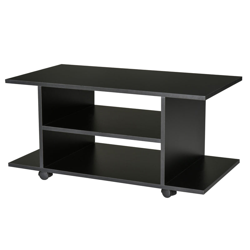 TV Stand W/ Shelves -Black