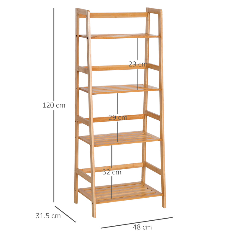 4 Tier Ladder Shelf Unit Storage Unit Shelf DIY Plant Shelving Stand Holder Organiser