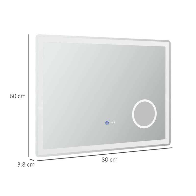 LED Bathroom Mirror with Dimming Lights, 3X Magnifying Mirror, Vanity Mirror with 3 Colour Front and Backlit