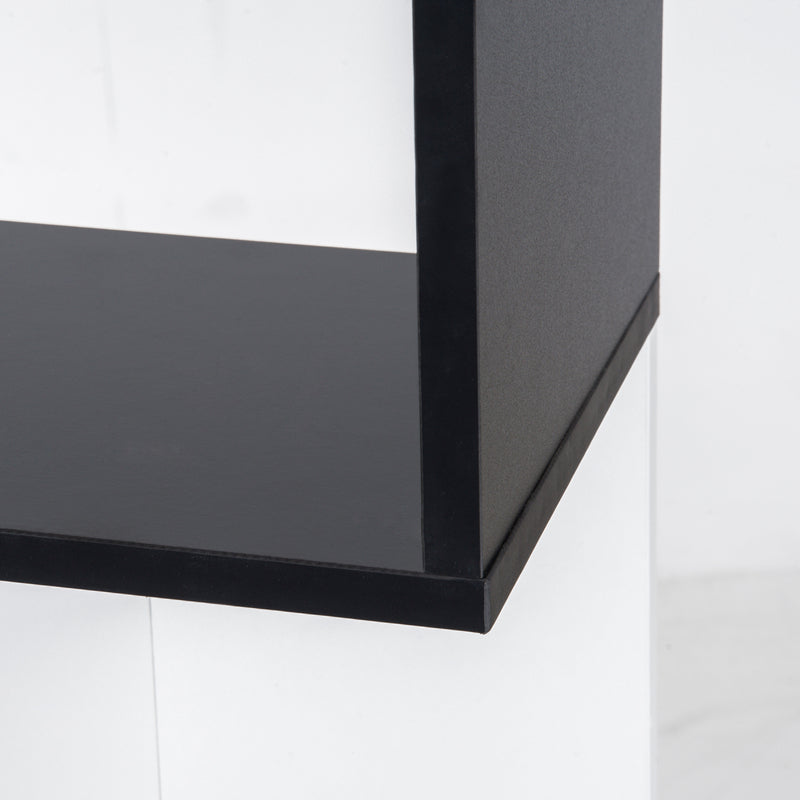 5-tier Bookcase Storage Display Shelving S Shape design Unit Divider Black