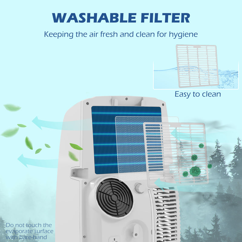 12,000 BTU Mobile Air Conditioner for Room up to 28m², with Dehumidifier, Quiet Mode, 24H Timer, Wheels, Child Lock