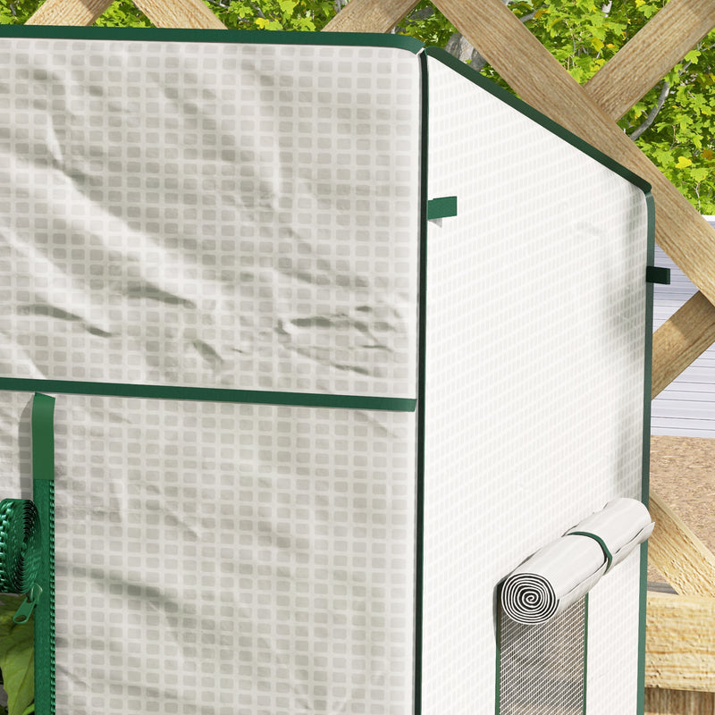 PE Cover Walk-in Outdoor Greenhouse, White