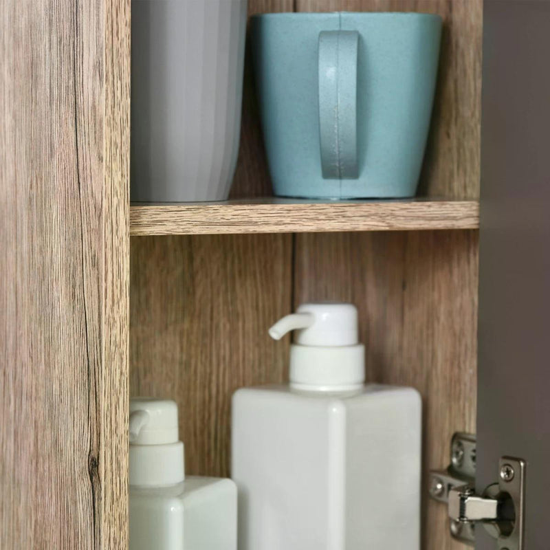 MDF Wall Mounted Bathroom Cabinet w/ Mirror