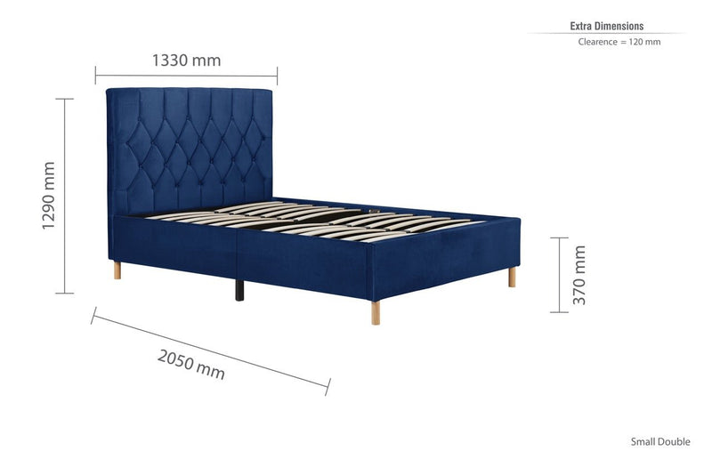 Loxley Small Double Bed - Blue - Bedzy Limited Cheap affordable beds united kingdom england bedroom furniture