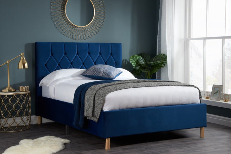 Loxley Small Double Bed - Blue - Bedzy Limited Cheap affordable beds united kingdom england bedroom furniture