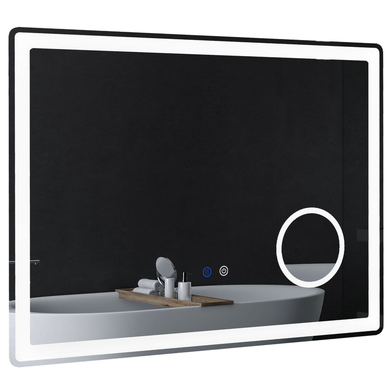 LED Bathroom Mirror with Dimming Lights, 3X Magnifying Mirror, Vanity Mirror with 3 Colour Front and Backlit