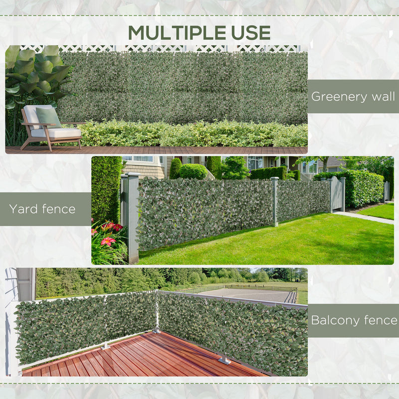 4 Pieces Expanding Trellis Fence, 2m x 1m Artificial Plant Fence, Decorative Trellis Garden Telescopic Hedge Privacy Screen Greenery Walls